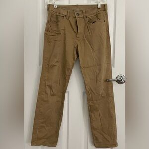 Men's Marc Anthony tan pants 32x30 slim straight fit, stretch waist.